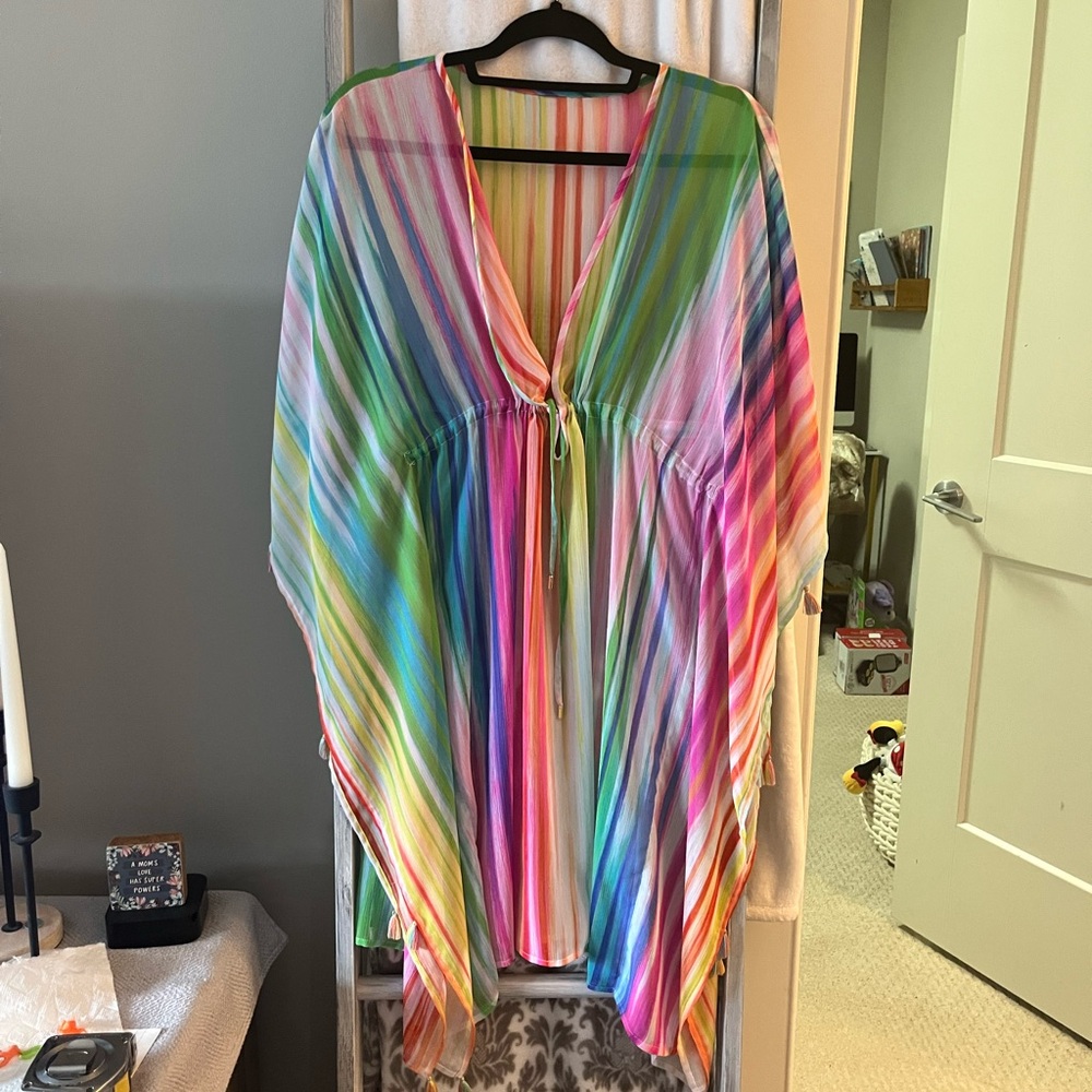 Multi colored swim cover up